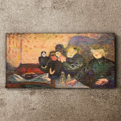 Evening at the cafe Glass Wall Art