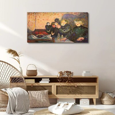 Evening at the cafe Glass Wall Art