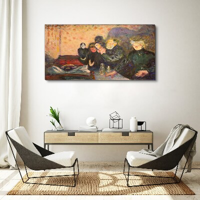 Evening at the cafe Glass Wall Art