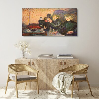 Evening at the cafe Glass Wall Art