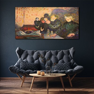 Evening at the cafe Glass Wall Art