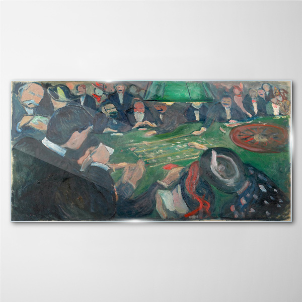 Poker game Glass Wall Art