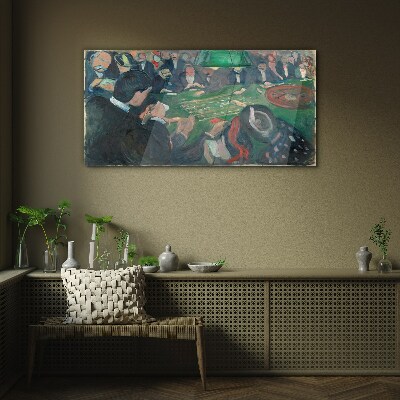 Poker game Glass Wall Art
