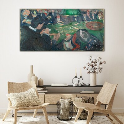 Poker game Glass Wall Art