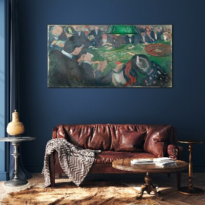 Poker game Glass Wall Art