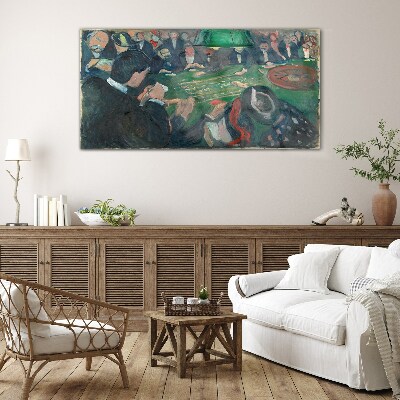 Poker game Glass Wall Art