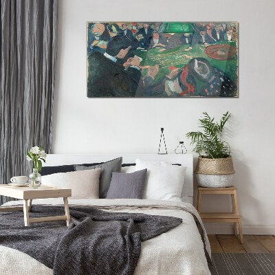 Poker game Glass Wall Art