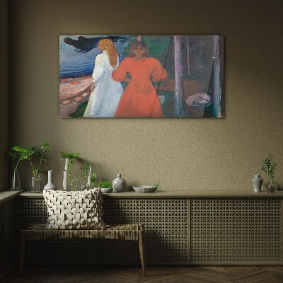Cold wind over the sea Glass Wall Art