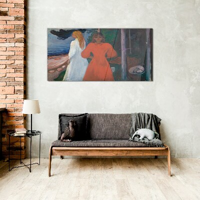 Cold wind over the sea Glass Wall Art