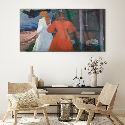 Cold wind over the sea Glass Wall Art
