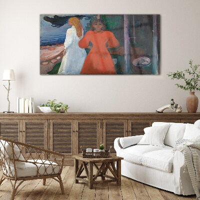 Cold wind over the sea Glass Wall Art