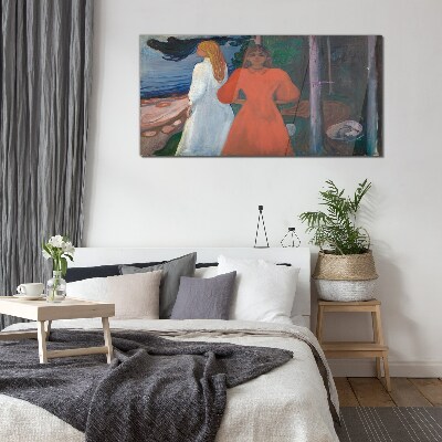 Cold wind over the sea Glass Wall Art
