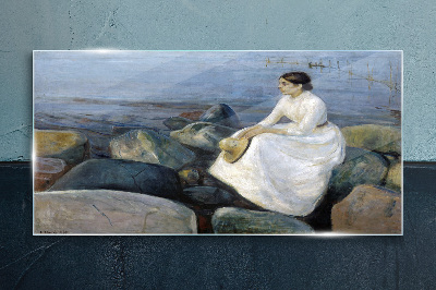 Reflections on the Seashore Glass Wall Art