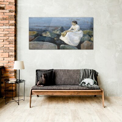Reflections on the Seashore Glass Wall Art