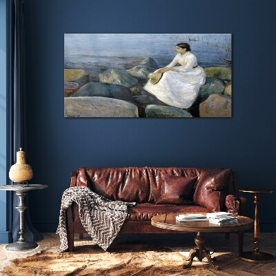 Reflections on the Seashore Glass Wall Art