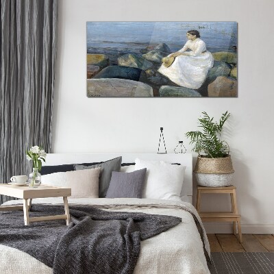 Reflections on the Seashore Glass Wall Art