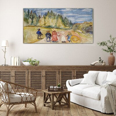 A walk among the trees Glass Wall Art