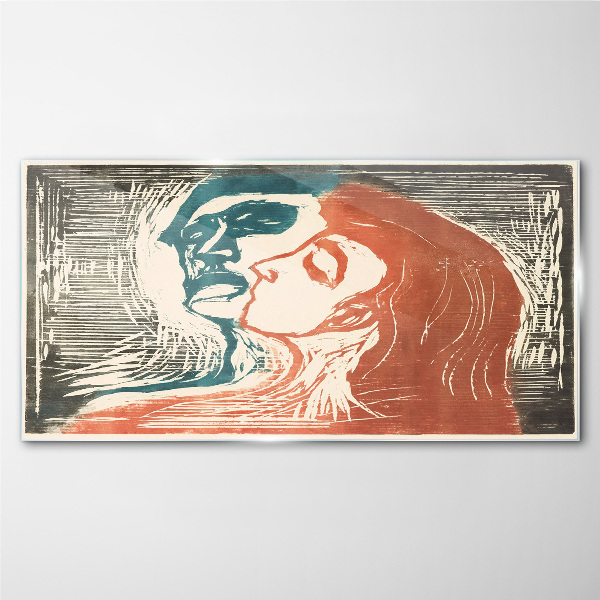 Characters abstract munch Glass Wall Art