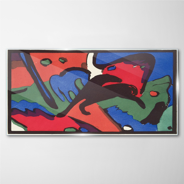 Abstract composition of colors Glass Wall Art