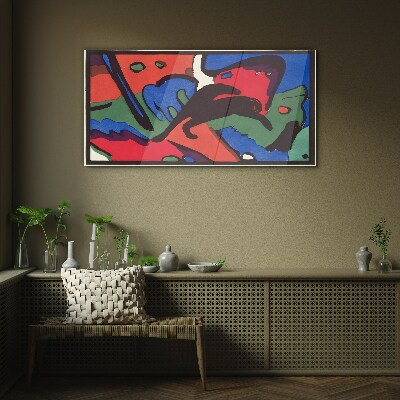 Abstract composition of colors Glass Wall Art
