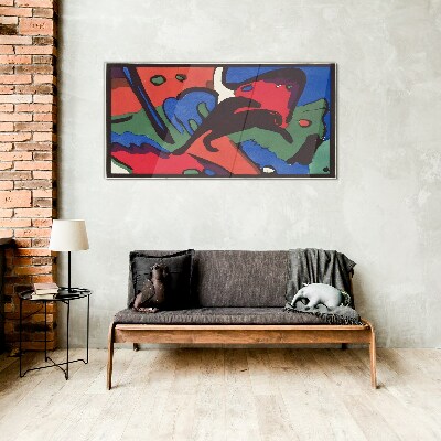 Abstract composition of colors Glass Wall Art