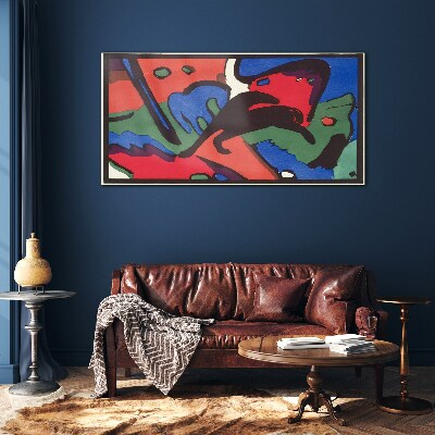 Abstract composition of colors Glass Wall Art