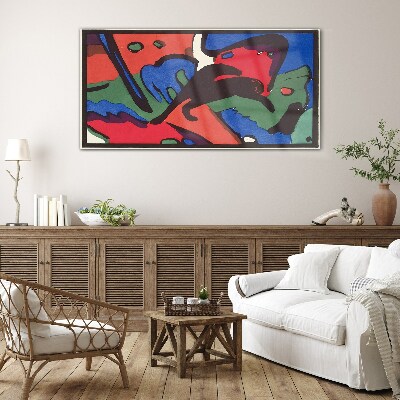 Abstract composition of colors Glass Wall Art