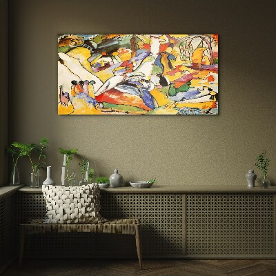 Composition abstract Glass Wall Art