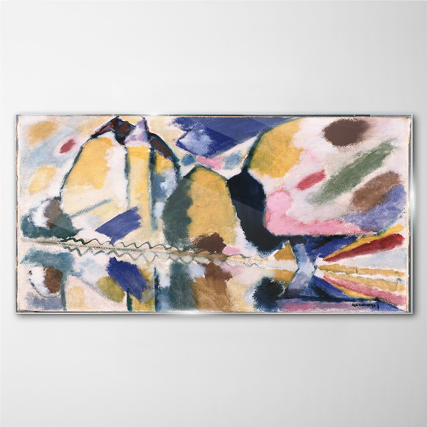 Abstract landscape in the colors of nature Glass Wall Art