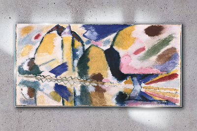 Abstract landscape in the colors of nature Glass Wall Art