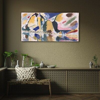 Abstract landscape in the colors of nature Glass Wall Art