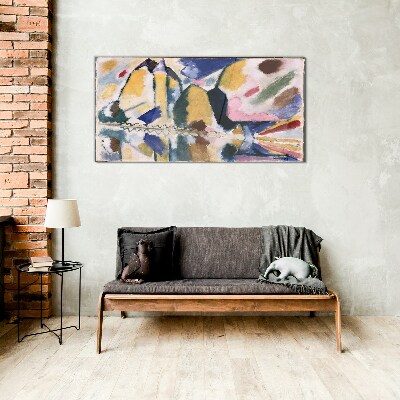 Abstract landscape in the colors of nature Glass Wall Art