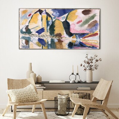 Abstract landscape in the colors of nature Glass Wall Art