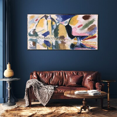 Abstract landscape in the colors of nature Glass Wall Art