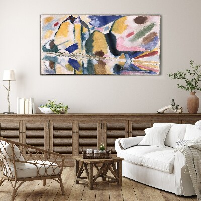 Abstract landscape in the colors of nature Glass Wall Art