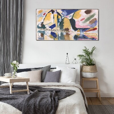 Abstract landscape in the colors of nature Glass Wall Art