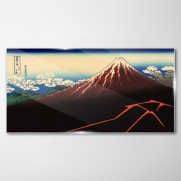 Mount Fuji in spring weather Glass Wall Art