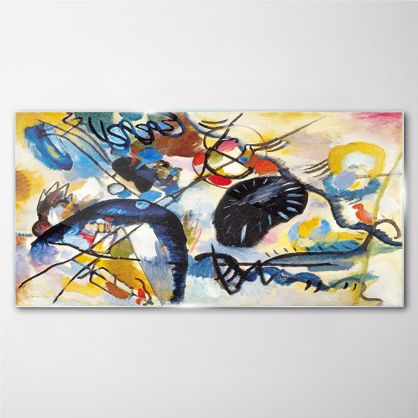 Abstract landscape of colors Glass Wall Art
