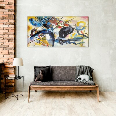 Abstract landscape of colors Glass Wall Art