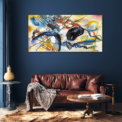 Abstract landscape of colors Glass Wall Art