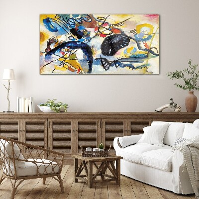Abstract landscape of colors Glass Wall Art