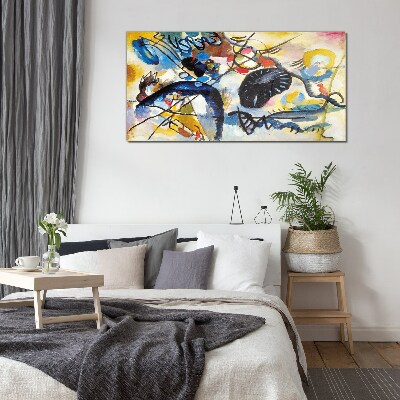 Abstract landscape of colors Glass Wall Art