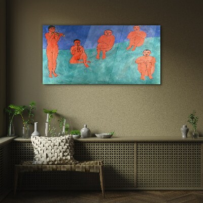 Musical meeting in color Glass Wall Art