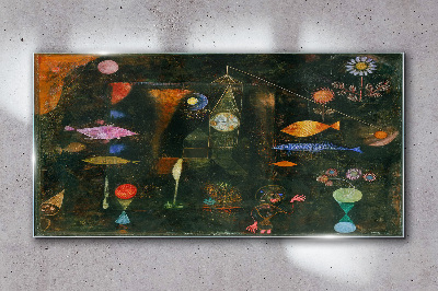 The fantasy world of underwater creatures Glass Wall Art