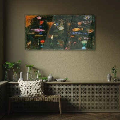 The fantasy world of underwater creatures Glass Wall Art