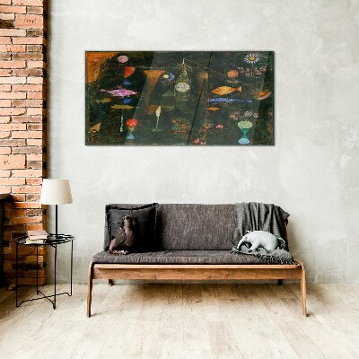 The fantasy world of underwater creatures Glass Wall Art