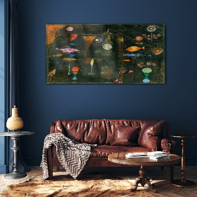 The fantasy world of underwater creatures Glass Wall Art