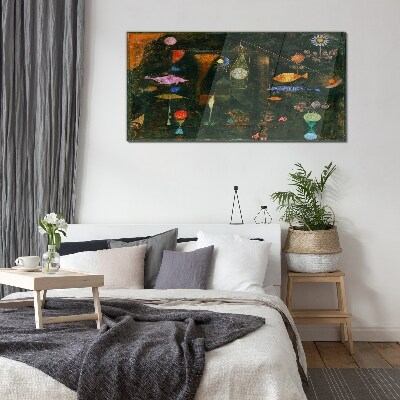 The fantasy world of underwater creatures Glass Wall Art