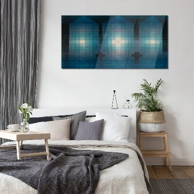 3D light in blue tones Glass Wall Art