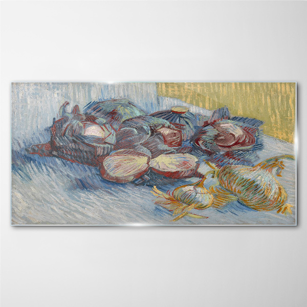 Vegetables on the table Glass Wall Art